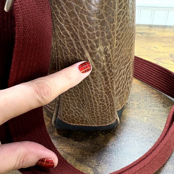 Tusk Computer Brief Messenger Bag Leather Padded Adjustable Strap FLAW READ - Picture 7 of 16